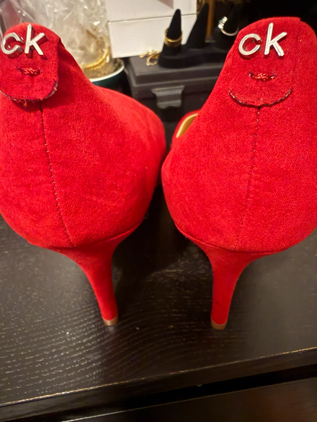 Calvin Klein Red Suede Pumps - Size 8.5 - photo 2