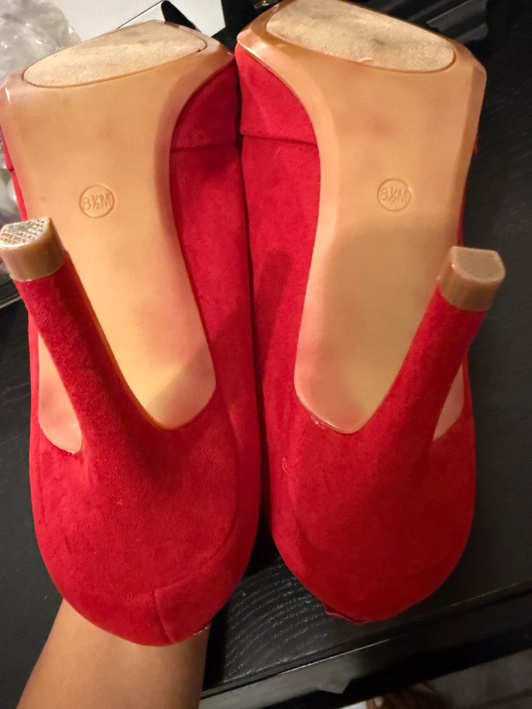 Calvin Klein Red Suede Pumps - Size 8.5 - photo 3