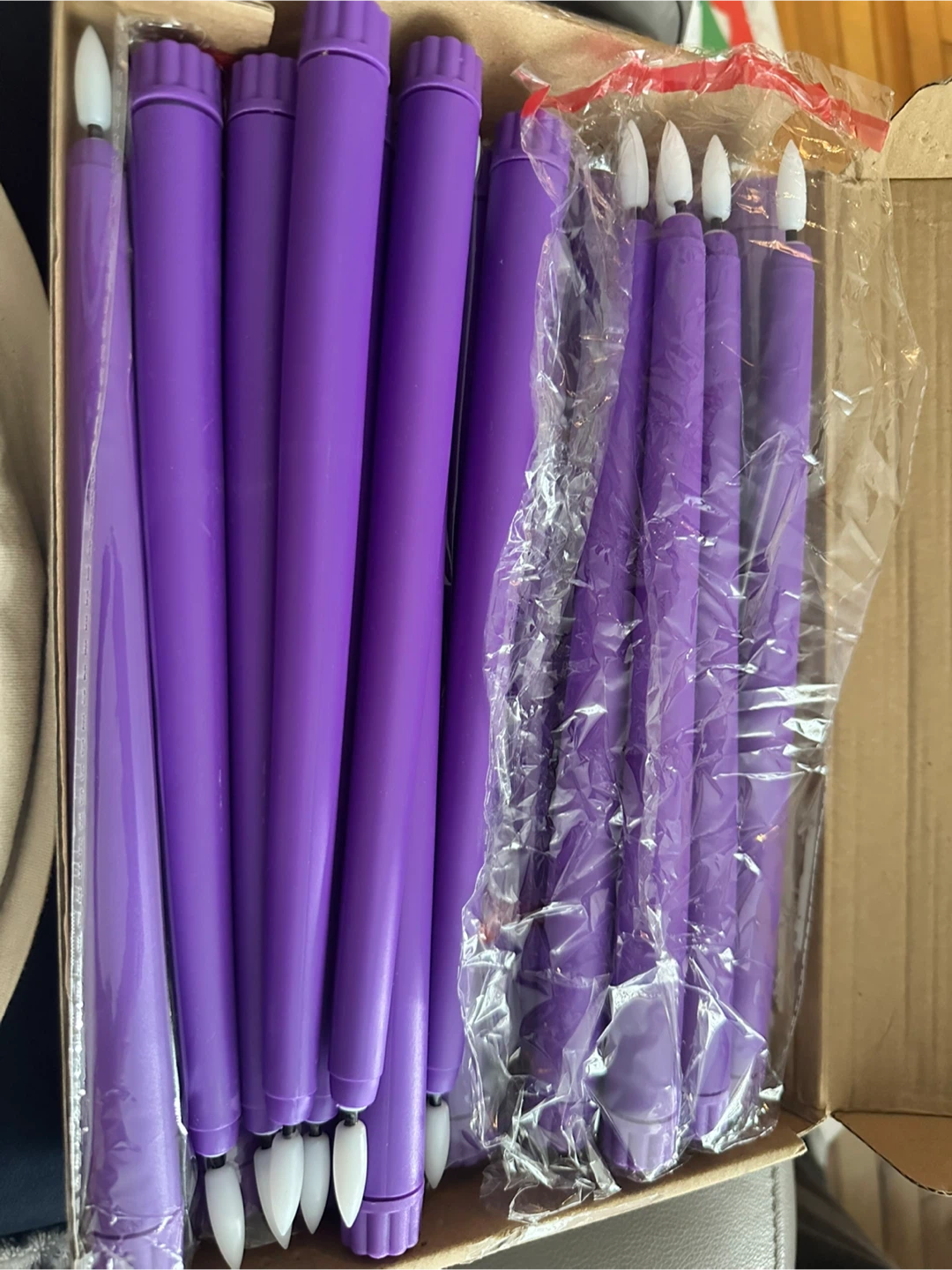 Purple LED Taper Candles (24)