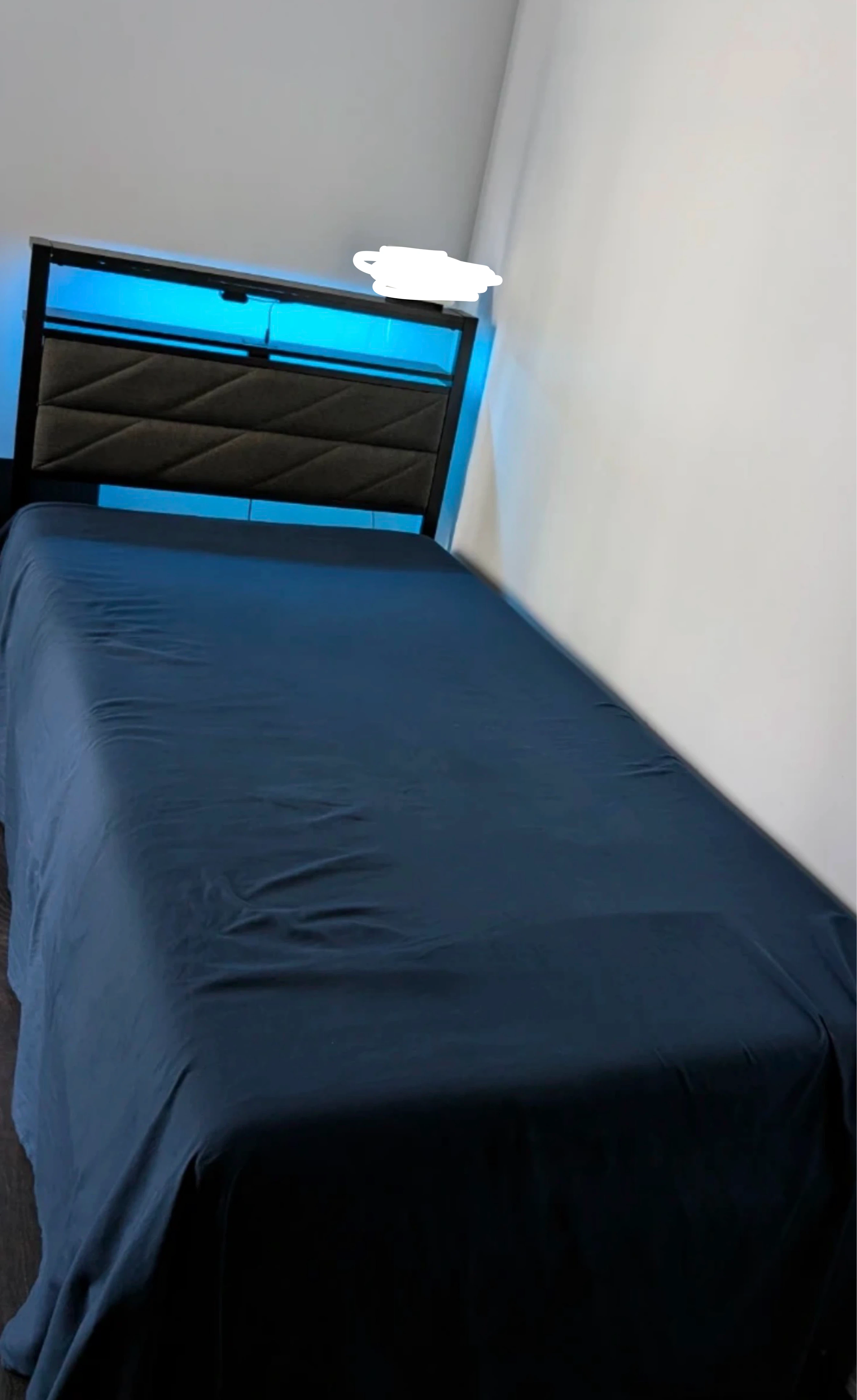 Twin Bed Frame with LED Headboard