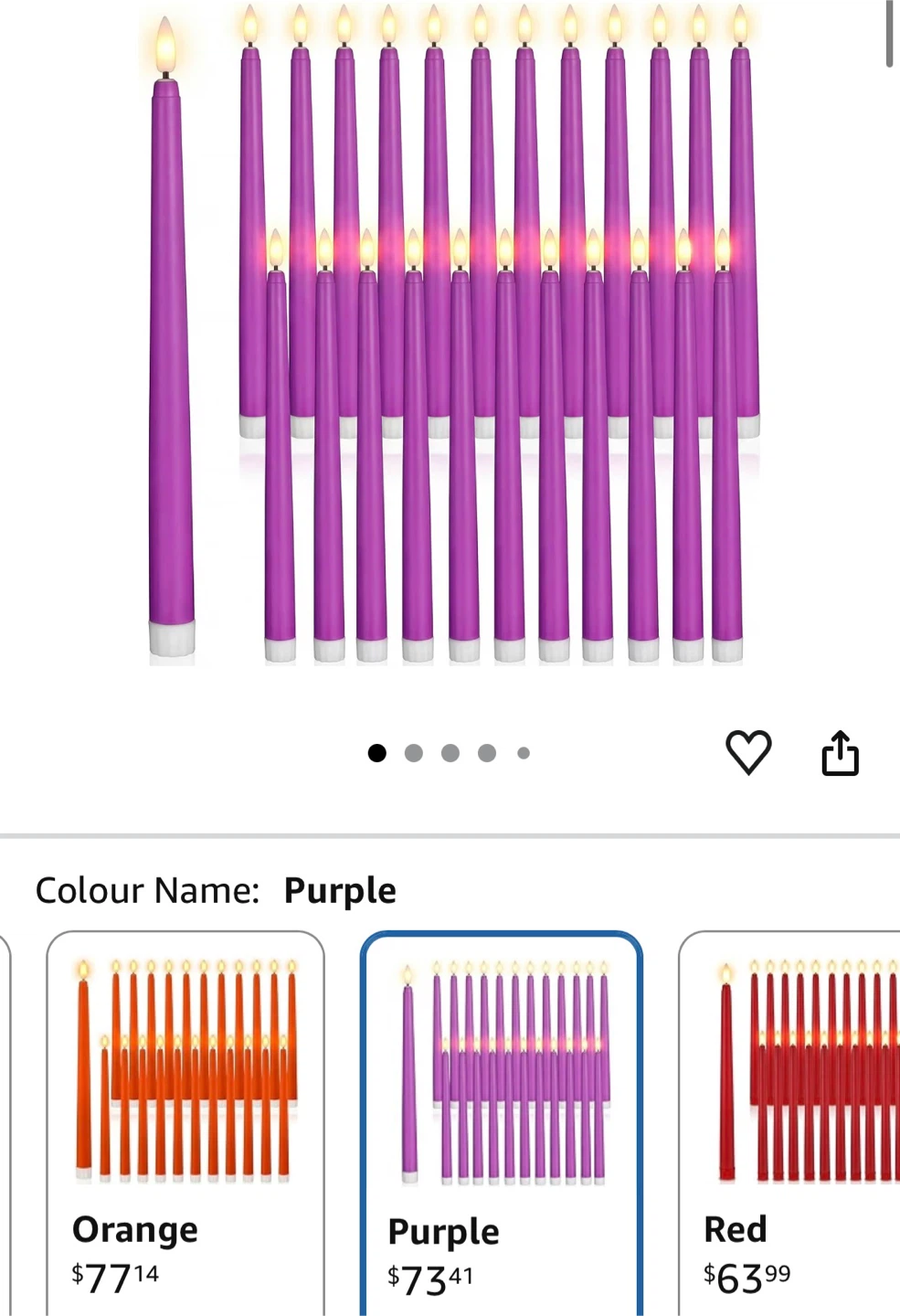 Purple LED Taper Candles (24) - photo 2