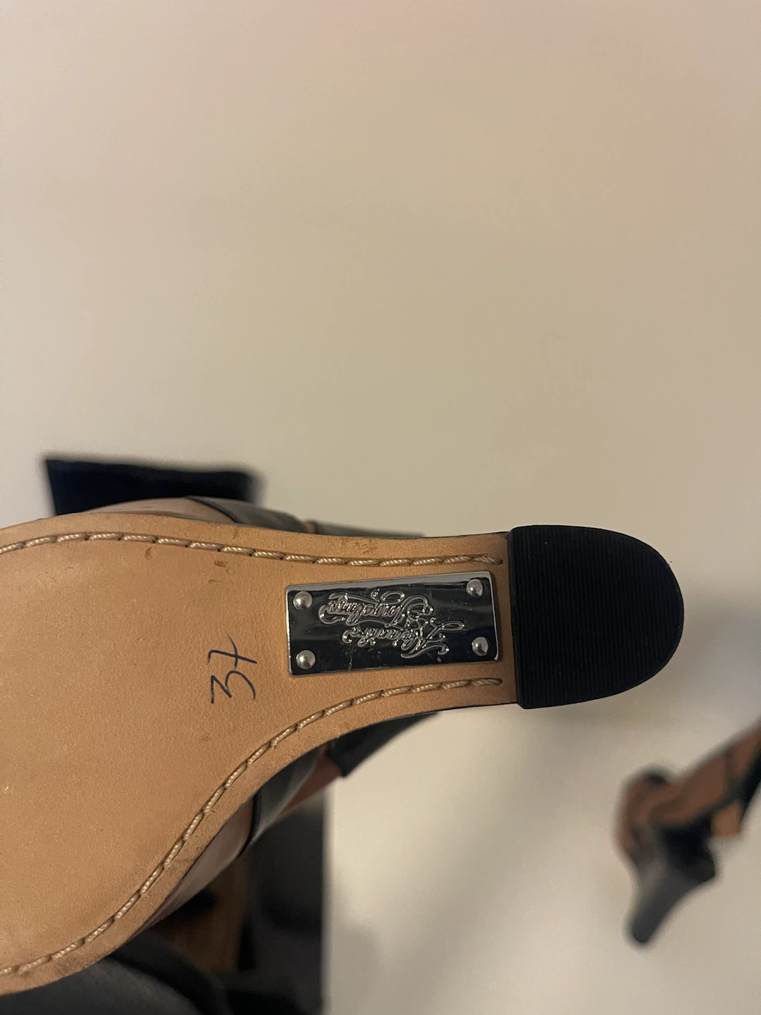 Black & Tan Leather Wedge Sandals