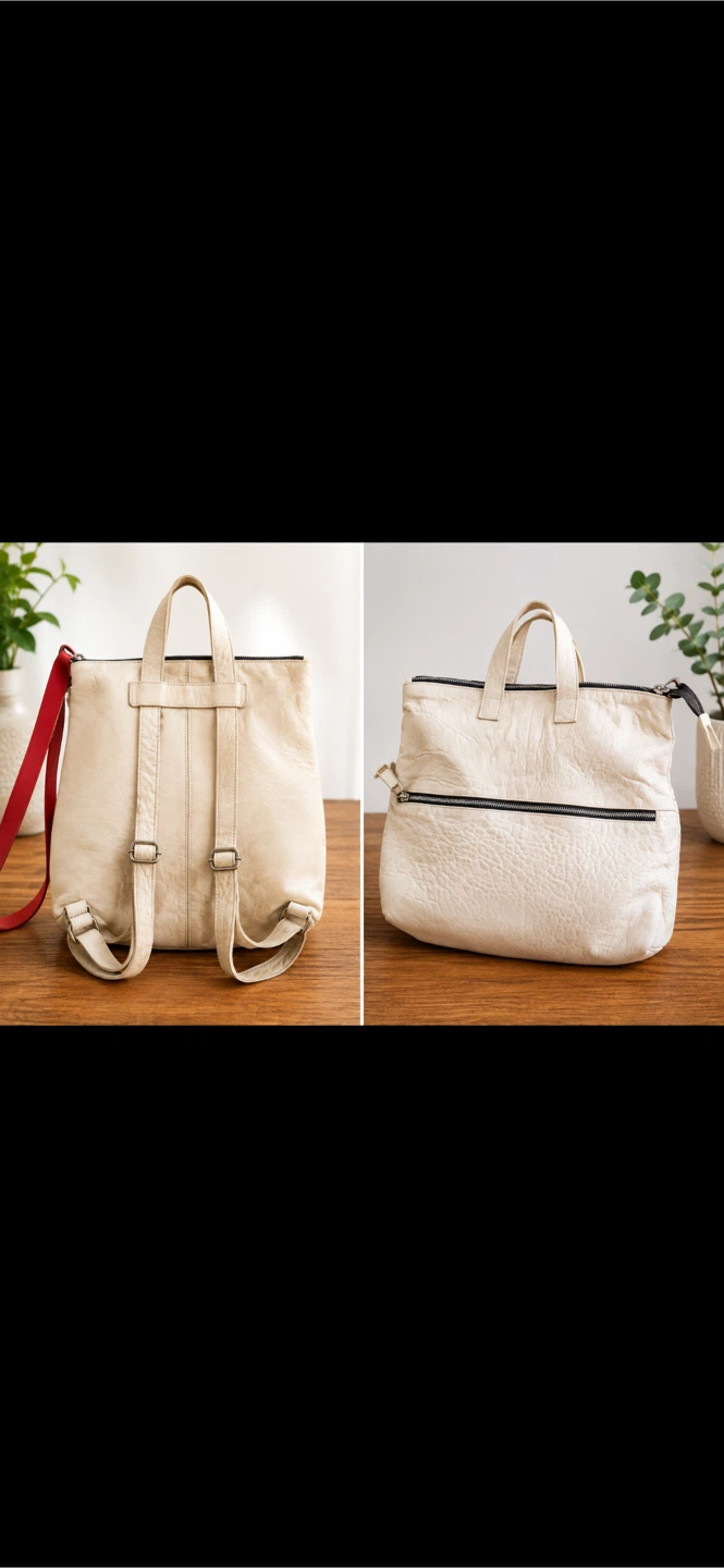Leather Backpack Purse - Italian Made - photo 2