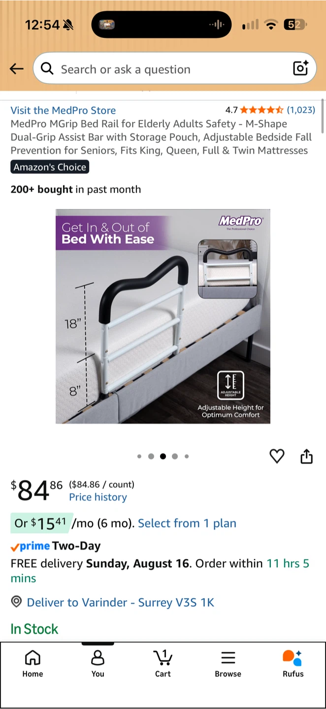 MedPro M Grip Bed Rail for Elderly Adults - photo 5