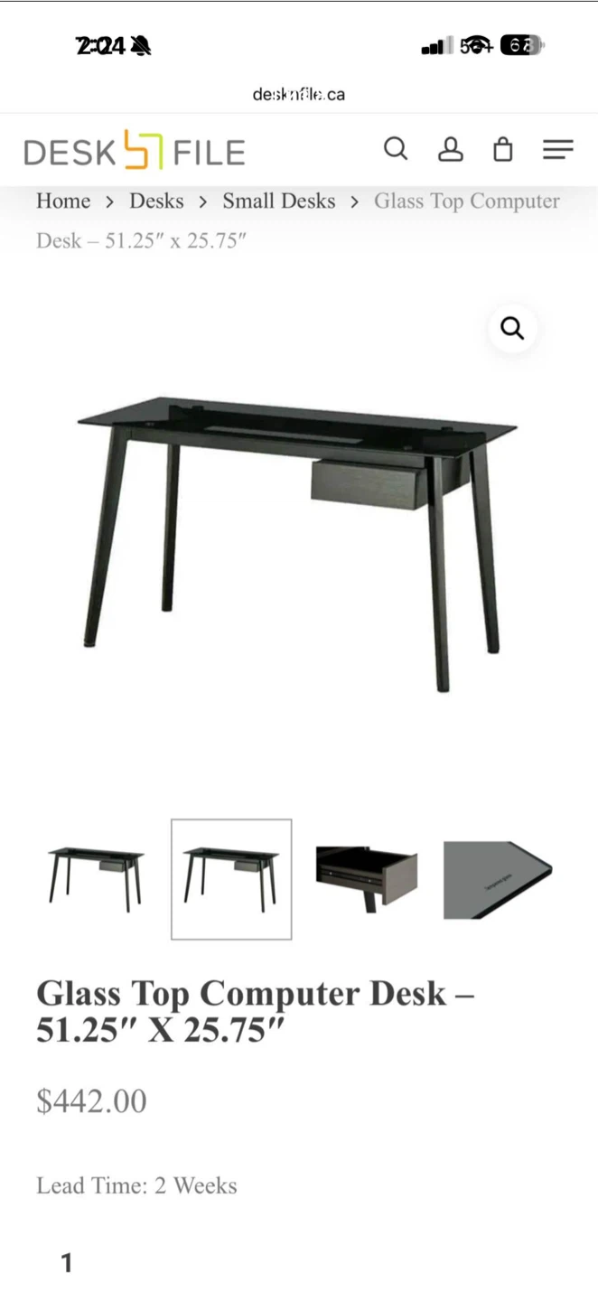 Glass Top Computer Desk - photo 2