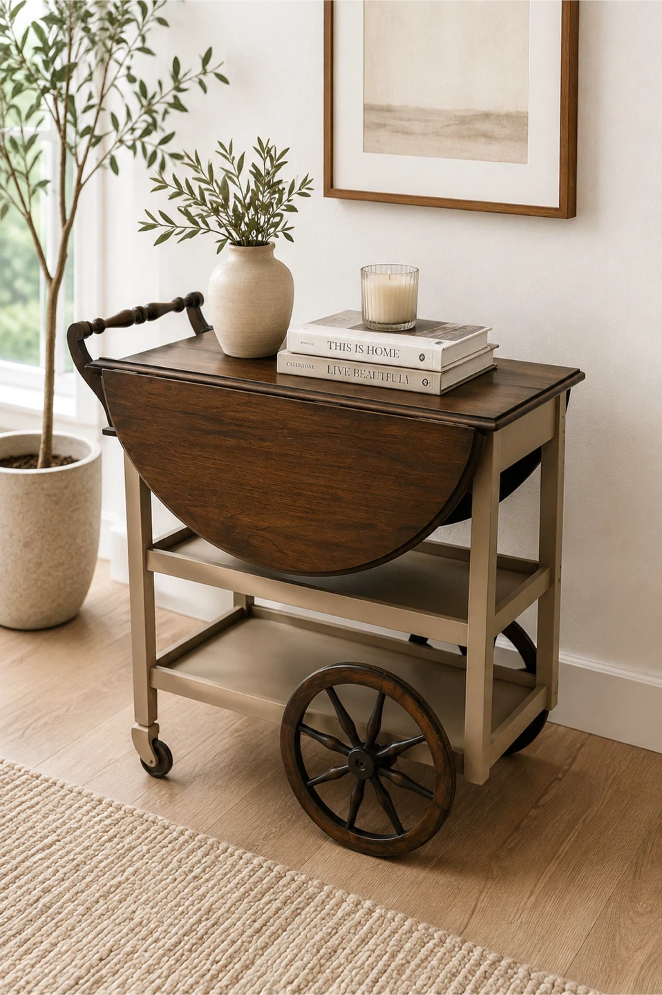 Refinished Tea cart / Plant Stand / Bar