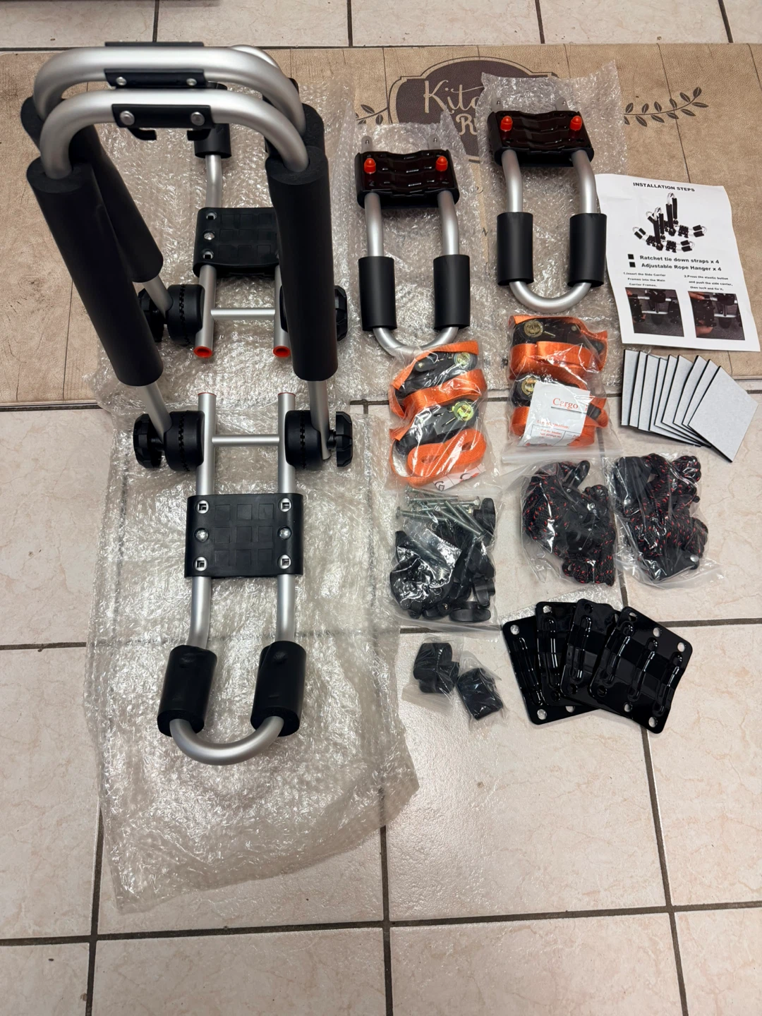 Kayak Roof Rack Carrier Set with Straps