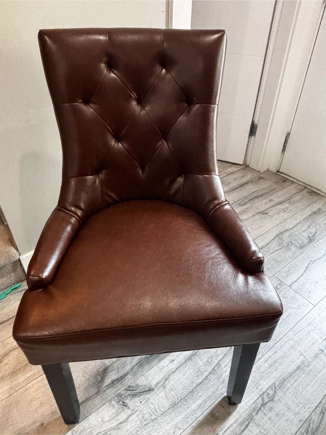 4 Brown Tufted Accent Chairs