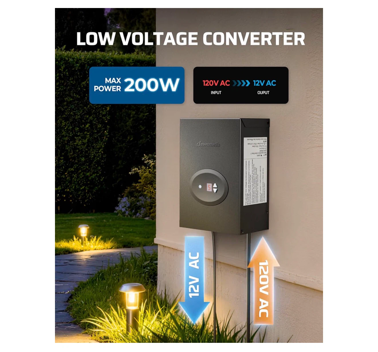 DEWENWILS Low Voltage Landscape Lighting Transformer 200W - photo 2