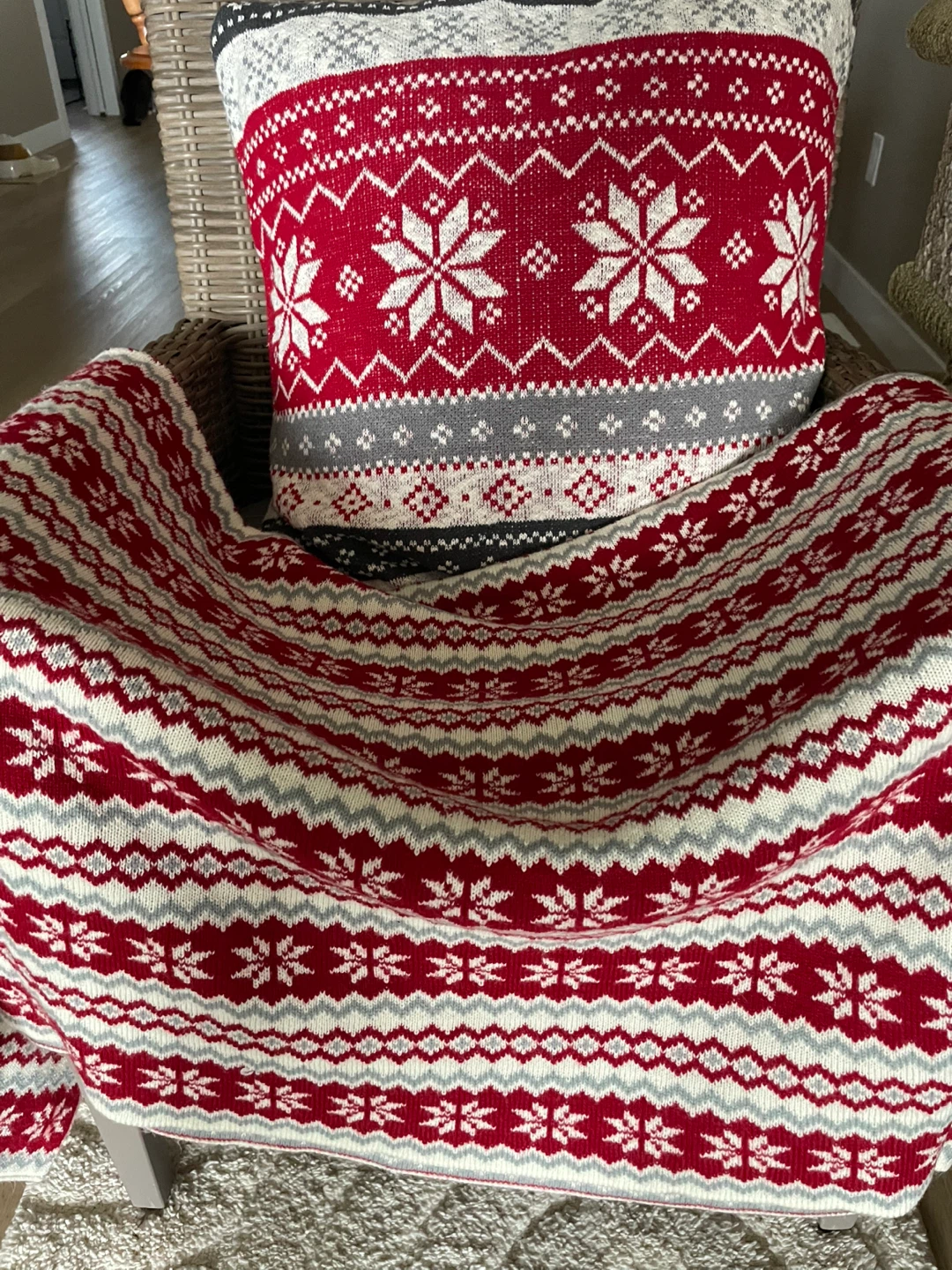 Winter themed over-sized cushion and throw blanket - photo 3