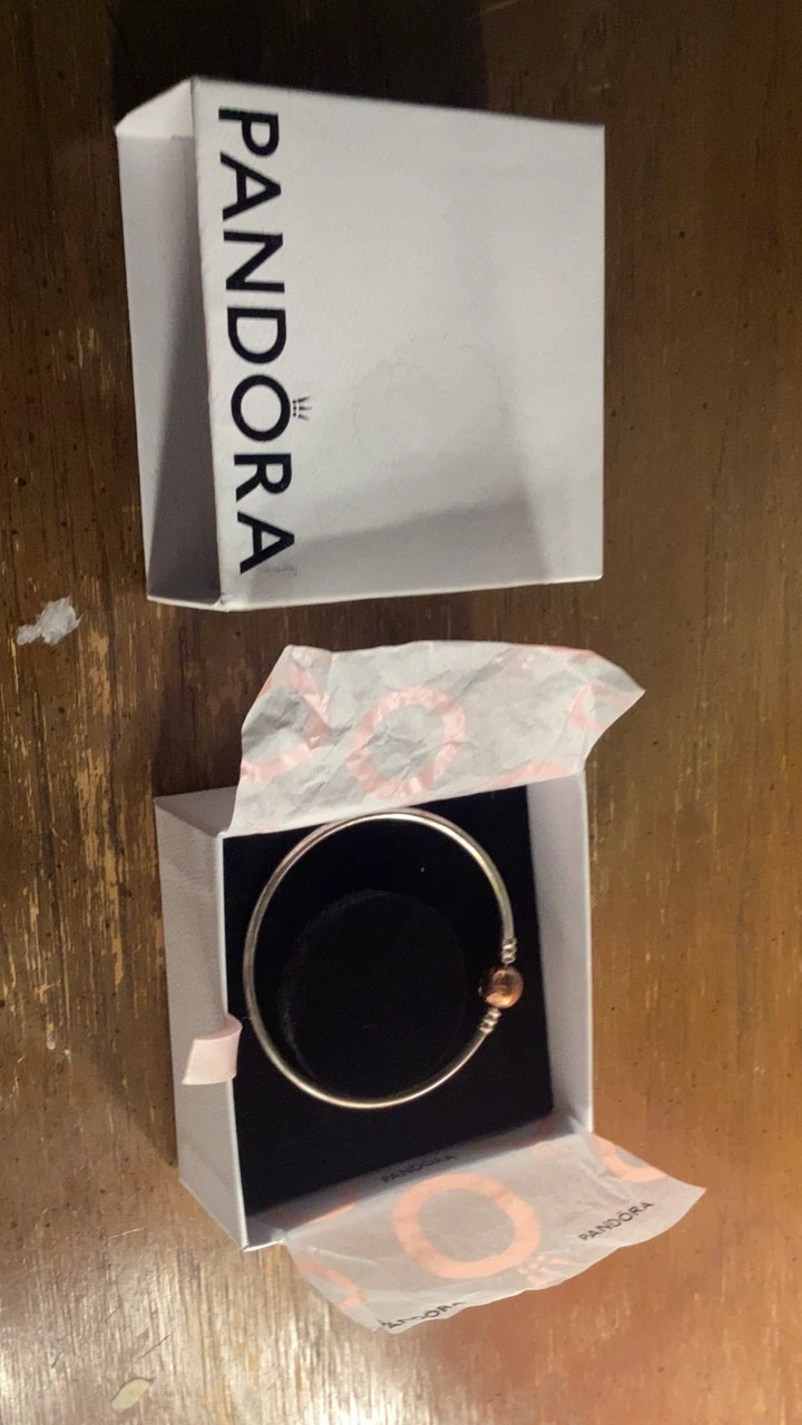 Pandora Sterling Silver and rose gold  Bangle