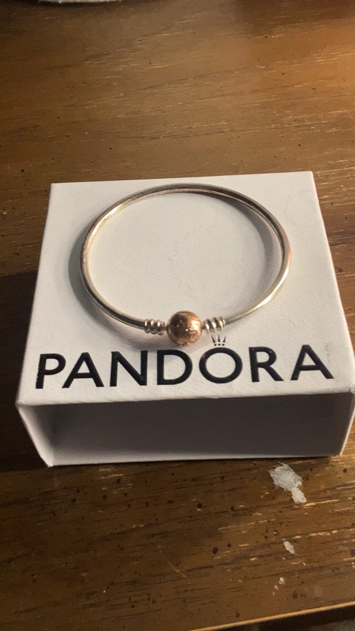 Pandora Sterling Silver and rose gold  Bangle - photo 2