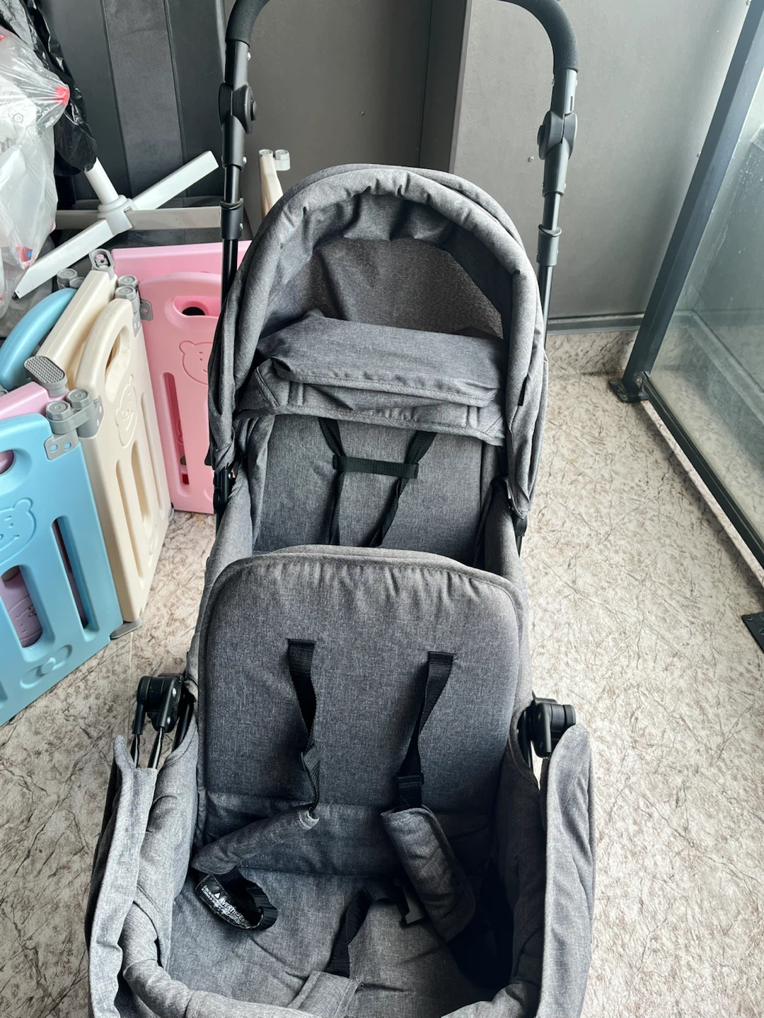Grey Double Stroller