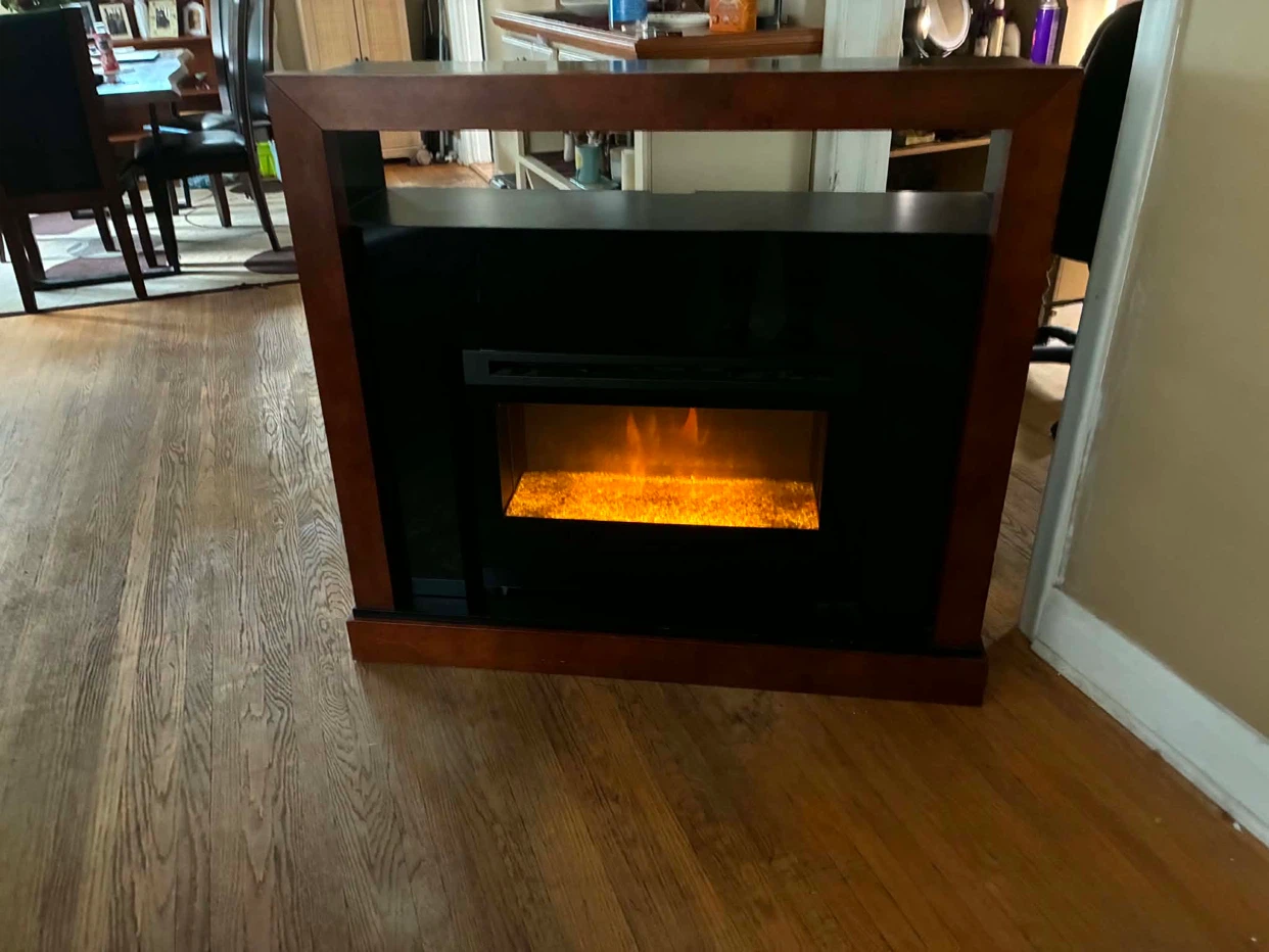 Electric Fireplace with Wood Trim