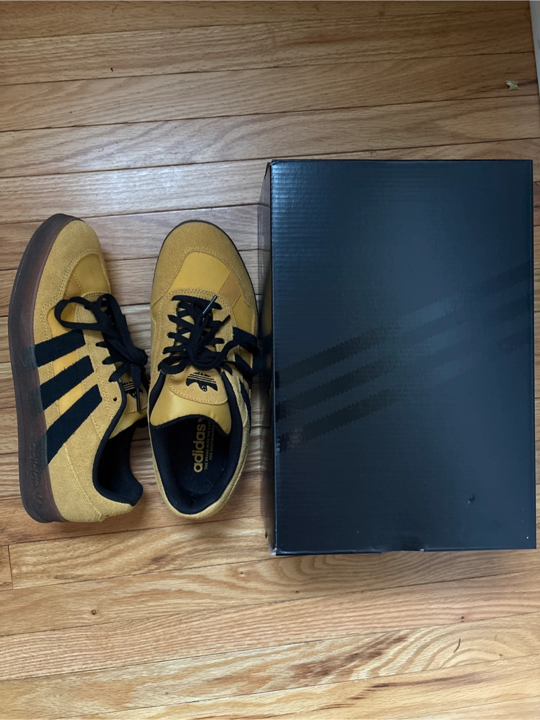 Adidas Yellow and Black Suede Sneakers with Box - photo 3
