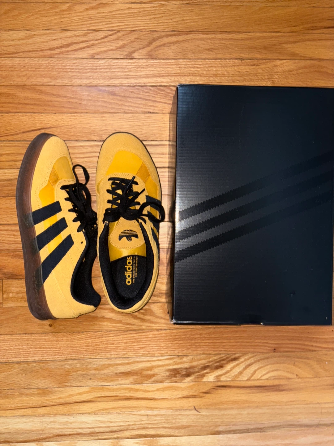 Adidas Yellow and Black Suede Sneakers with Box - photo 2