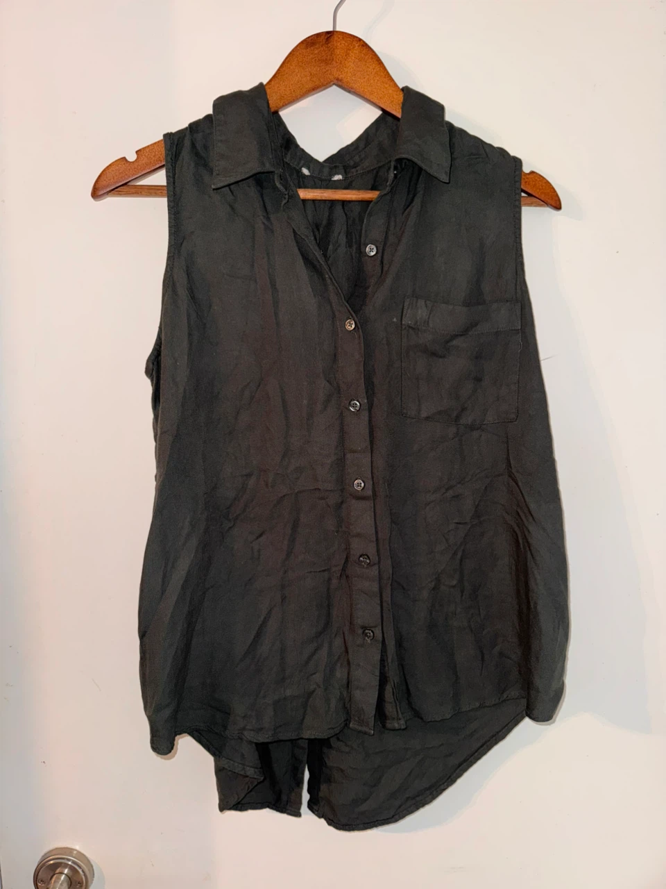 Sleeveless Button-Up Shirt