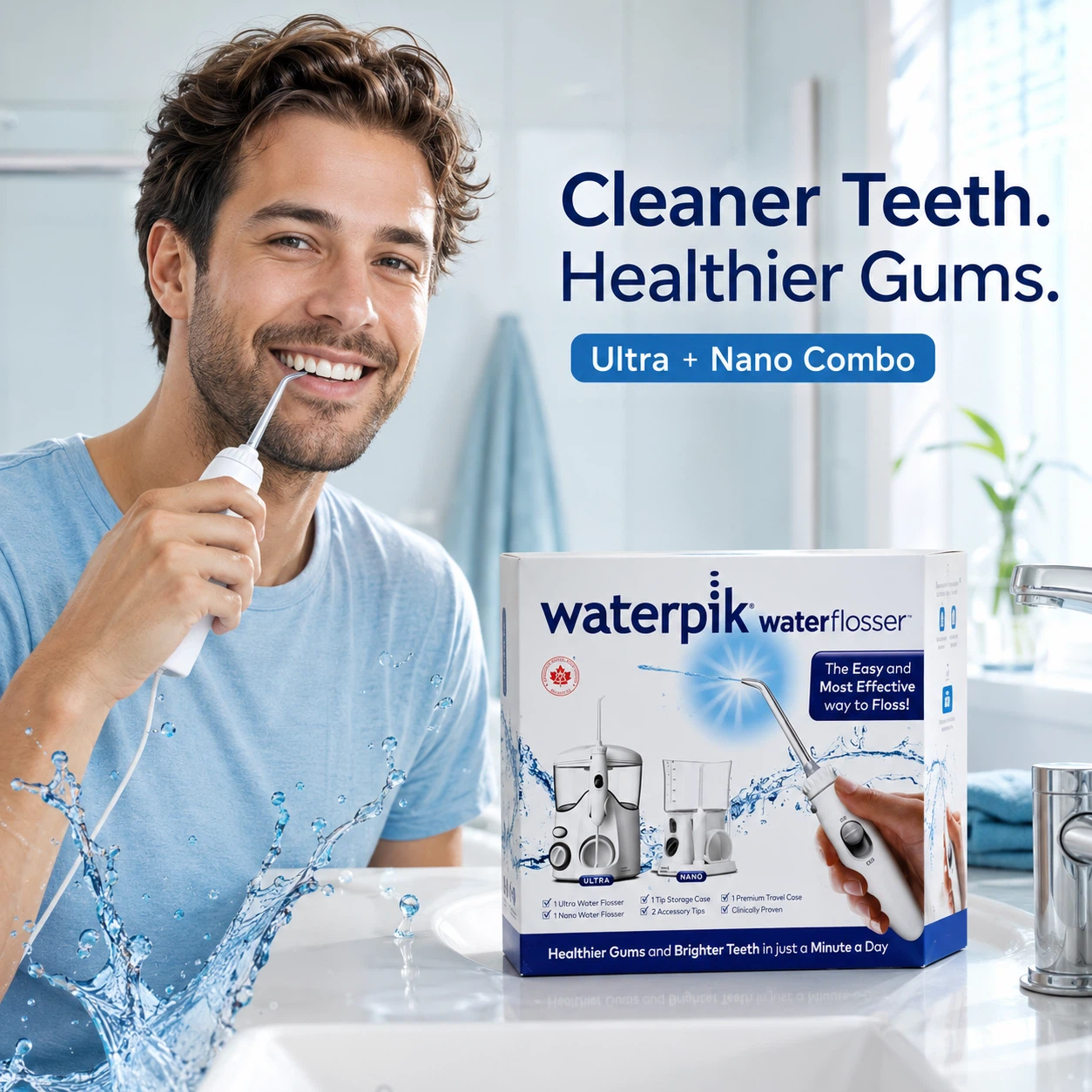 Waterpik Ultra + Nano Water Flosser Combo Pack