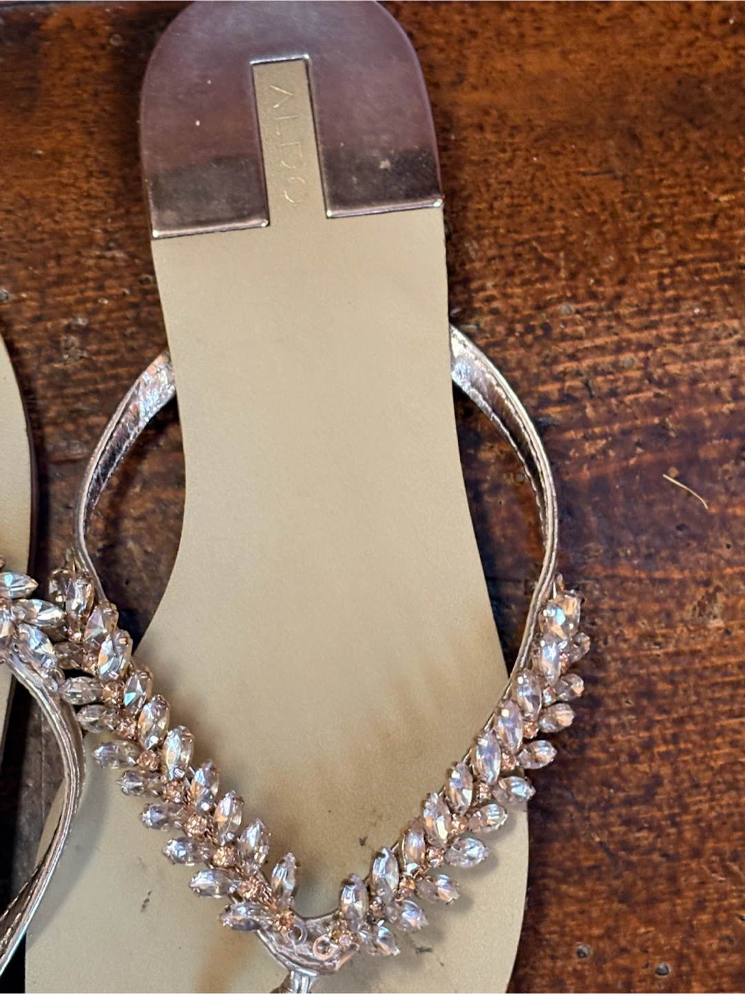 ALDO Embellished Flip Flops Sandals