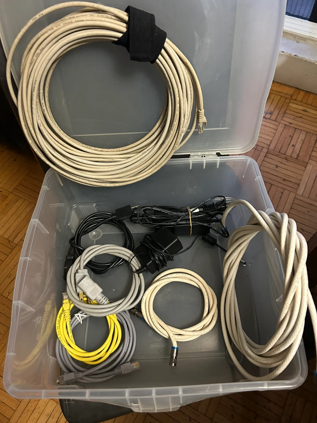 Assorted Power Cords and Network Cables