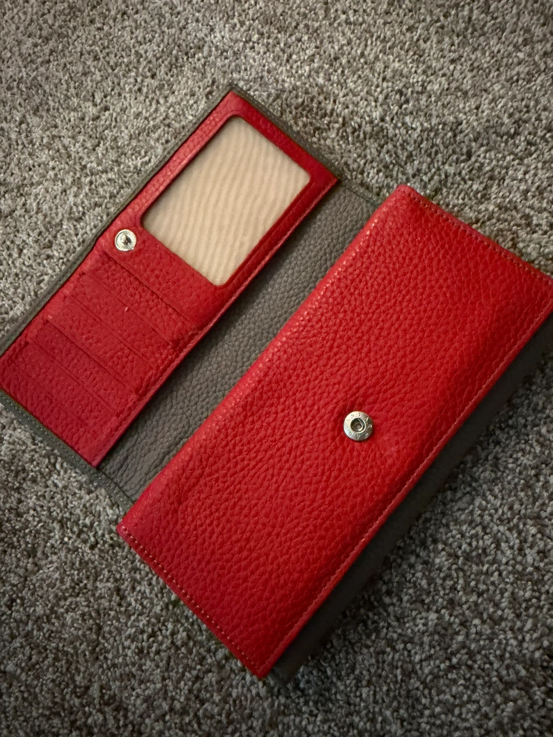 Jowhar Red and Grey Leather Wallet - photo 2
