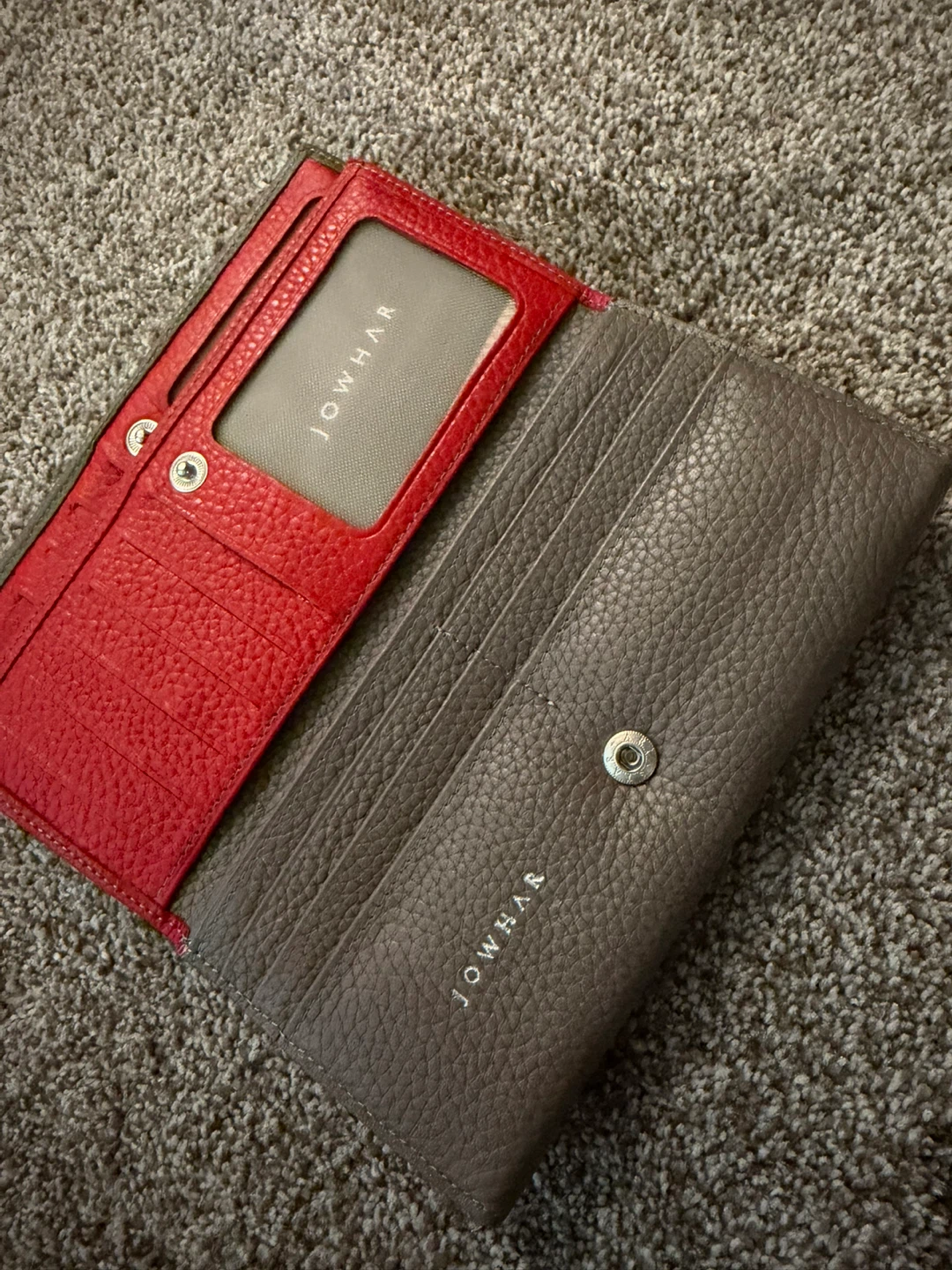 Jowhar Red and Grey Leather Wallet - photo 3