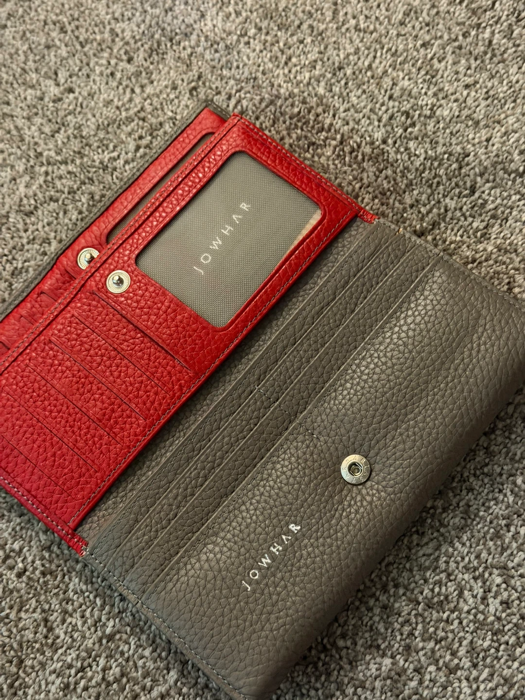 Jowhar Red and Grey Leather Wallet - photo 4