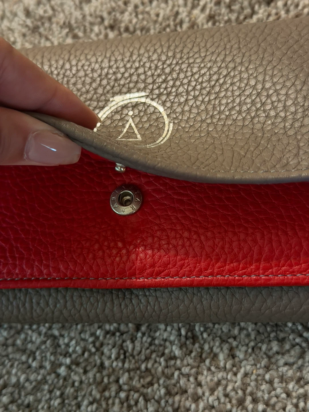 Jowhar Red and Grey Leather Wallet - photo 5