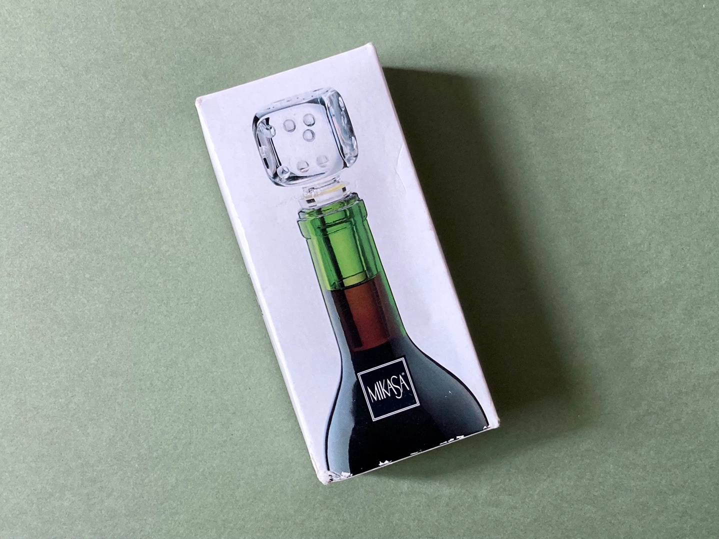 Vintage Mikasa "Casino" Crystal Dice Wine Bottle Stopper - NIB