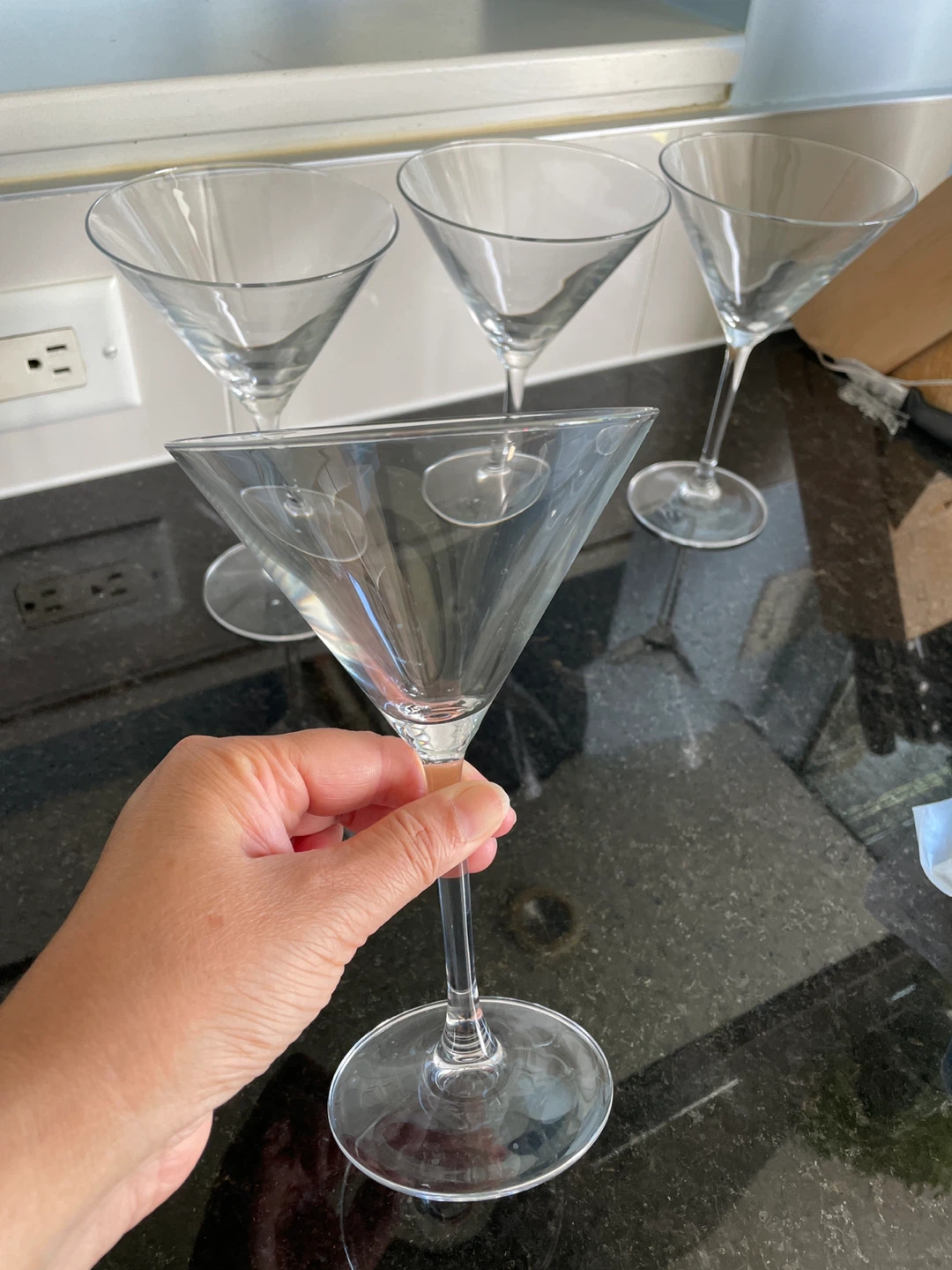 Set of 4 Clear Martini Glasses - photo 2