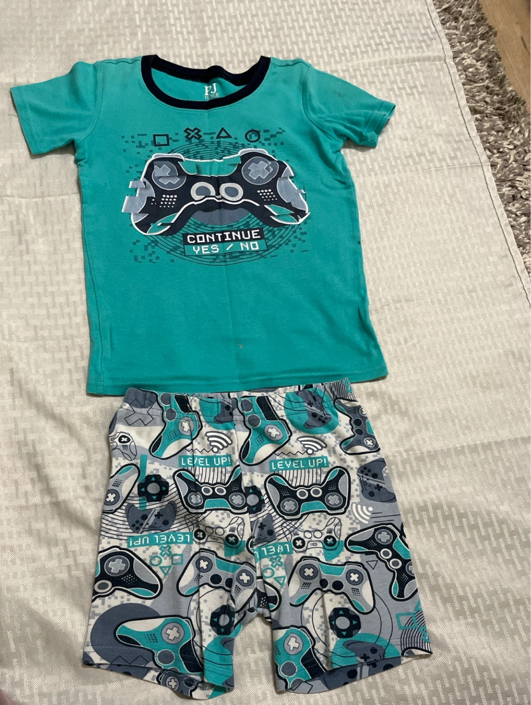 PJ Place Kids "Level Up!" Gaming T-shirt and Shorts Set