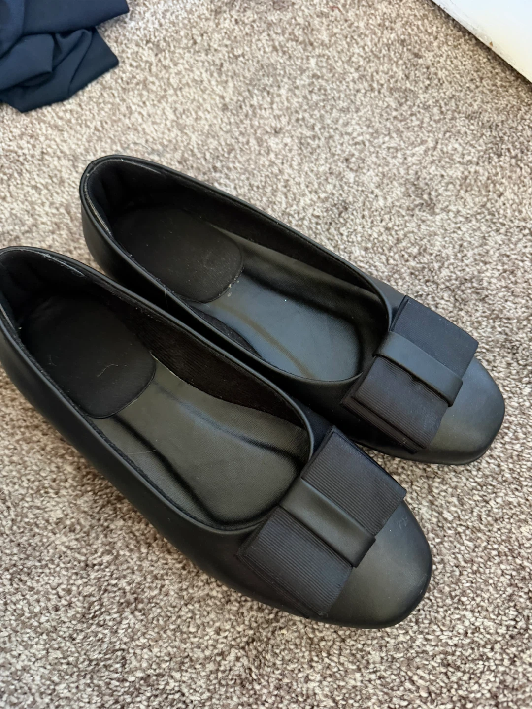 Black Ballet Flats with Bow Size 37