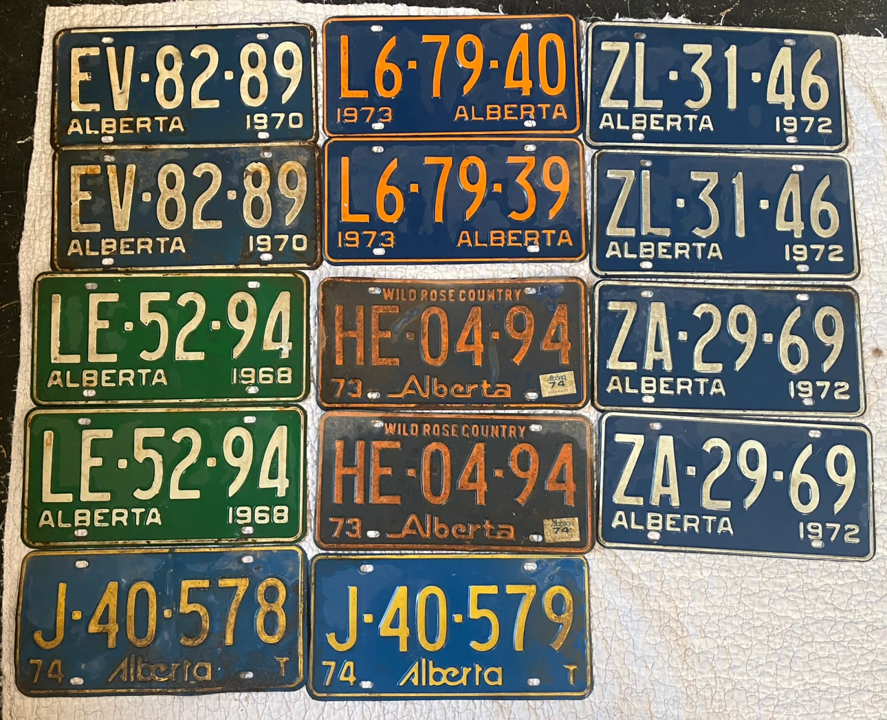 Alberta License Plates - Various Years and Numbers