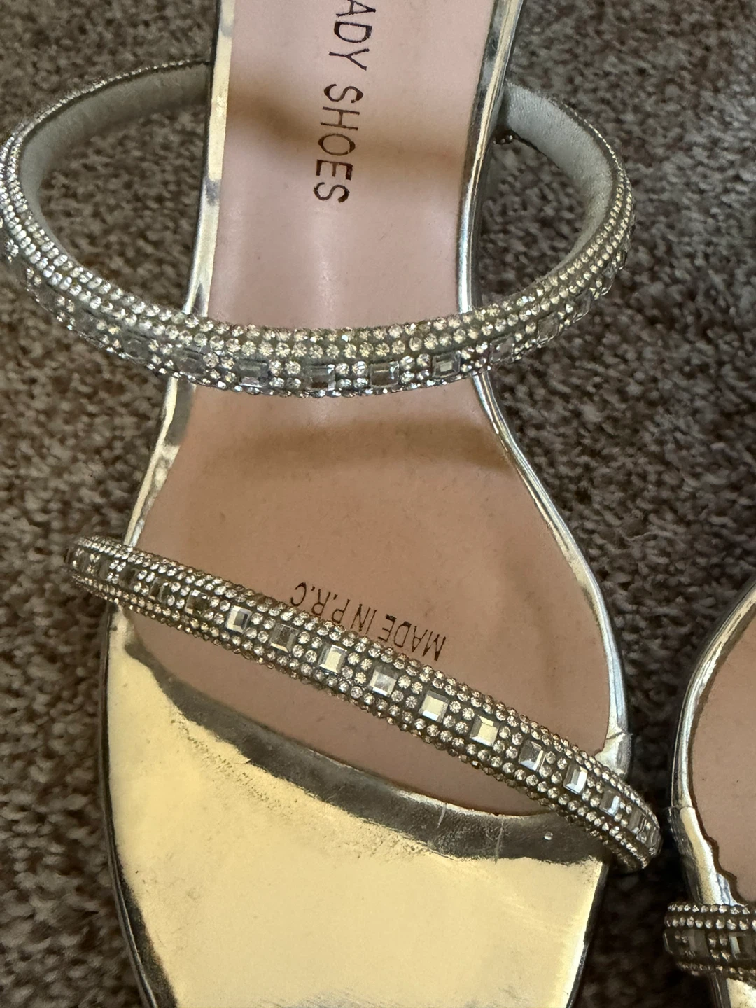 Yunai Fashion Lady Shoes Silver Heels Size 37 - photo 4