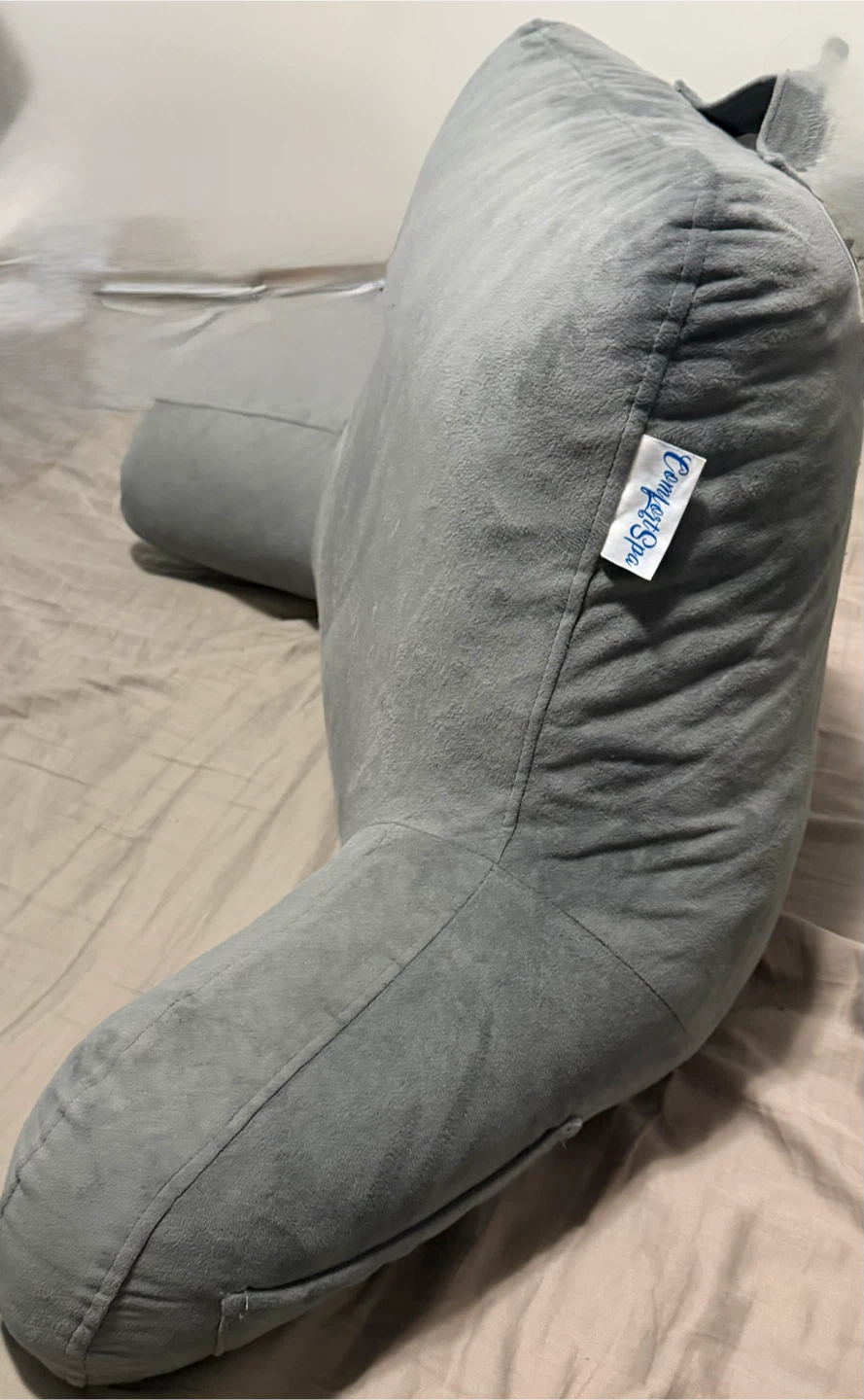 ComfortSpa Reading Pillow / Backrest Pillow with Arms (Gray) - photo 2