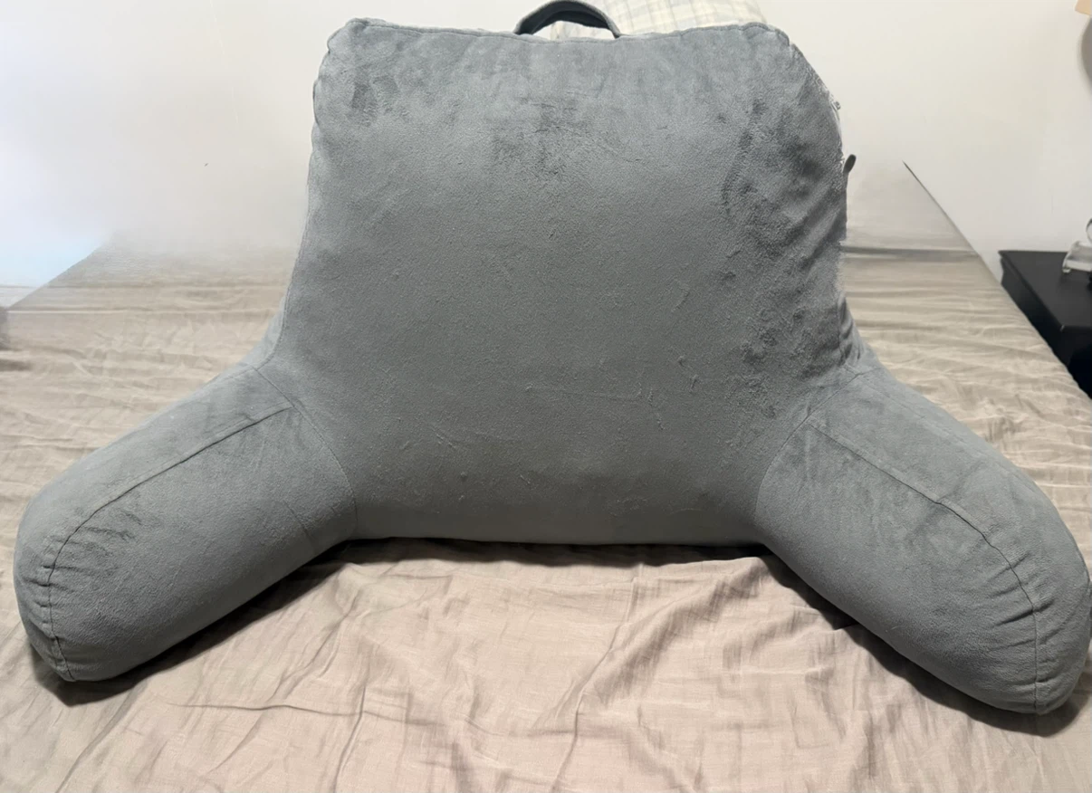 ComfortSpa Reading Pillow / Backrest Pillow with Arms (Gray) - photo 3