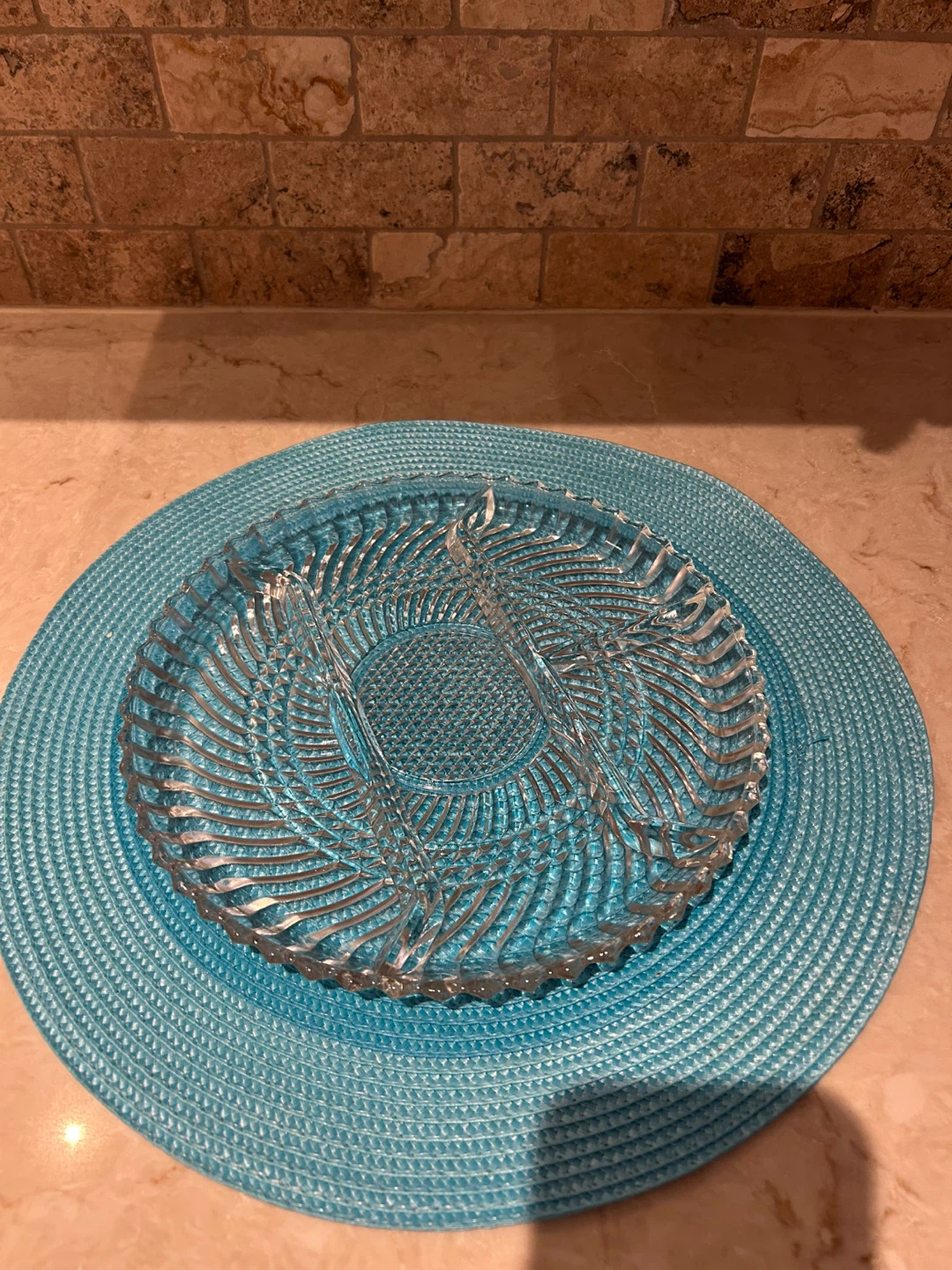 DIVIDED VINTAGE GLASS DISH (READ LISTING) - photo 2