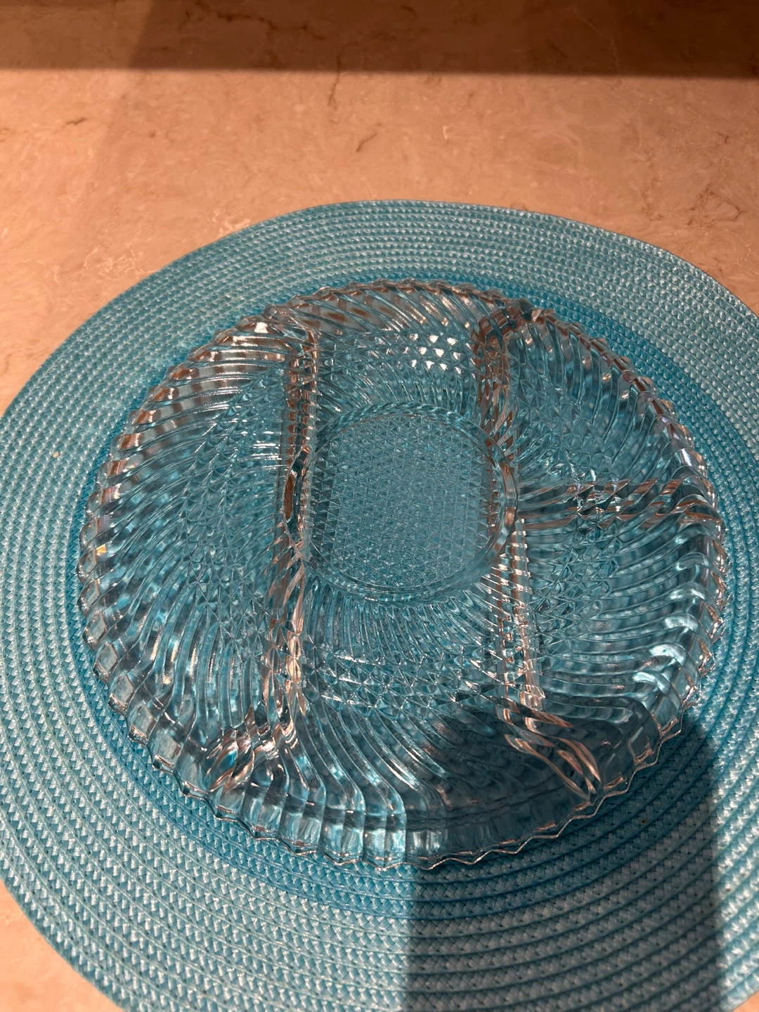 DIVIDED VINTAGE GLASS DISH (READ LISTING) - photo 3