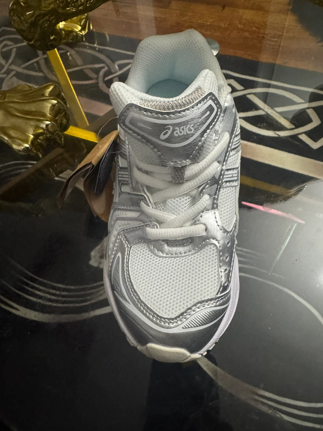 ASICS Silver and White Running Shoes - photo 2