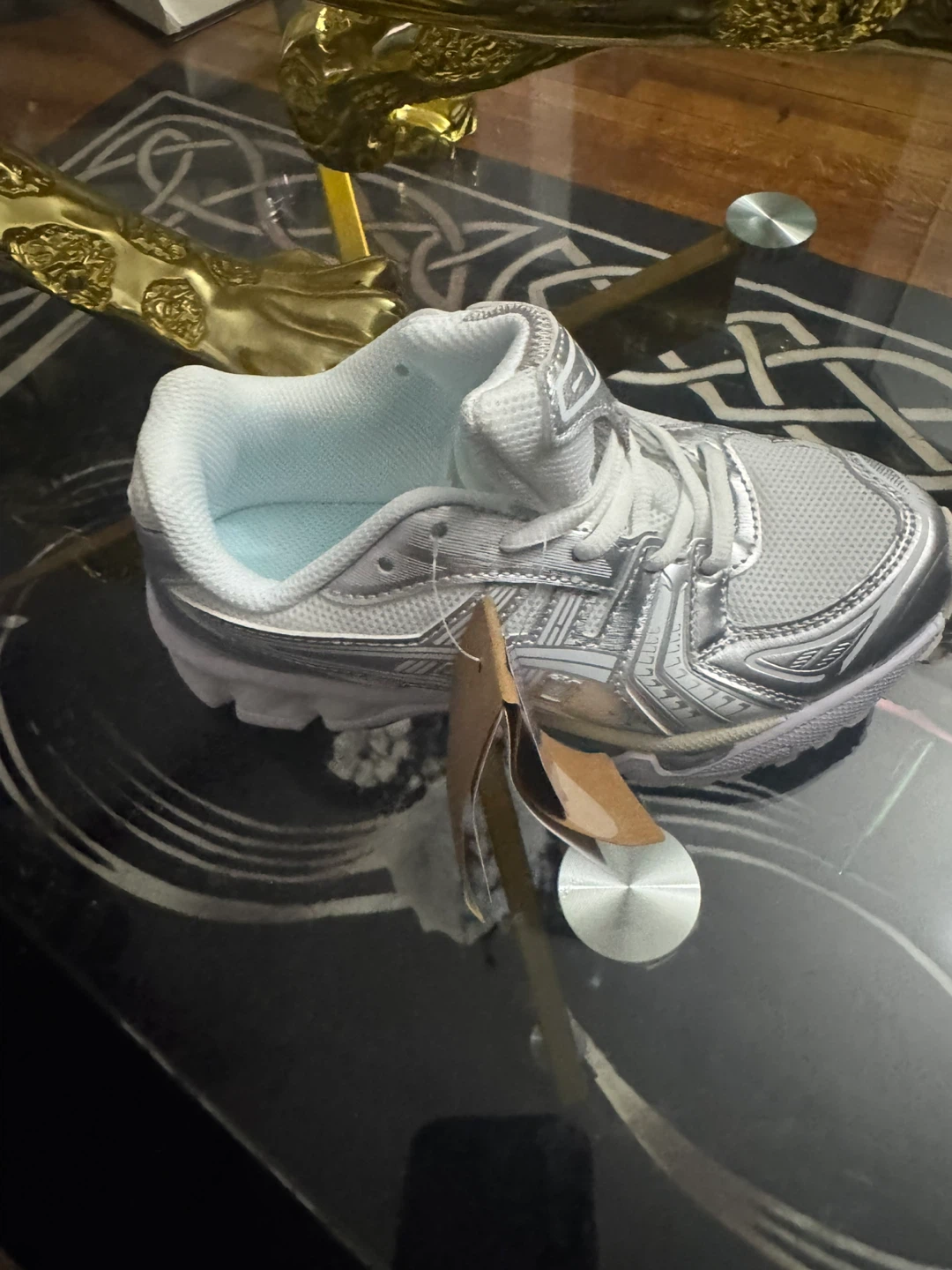 ASICS Silver and White Running Shoes - photo 3