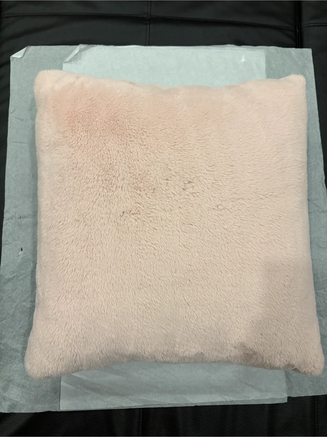 Pink Faux Fur Throw Pillow 18”x18” - photo 2