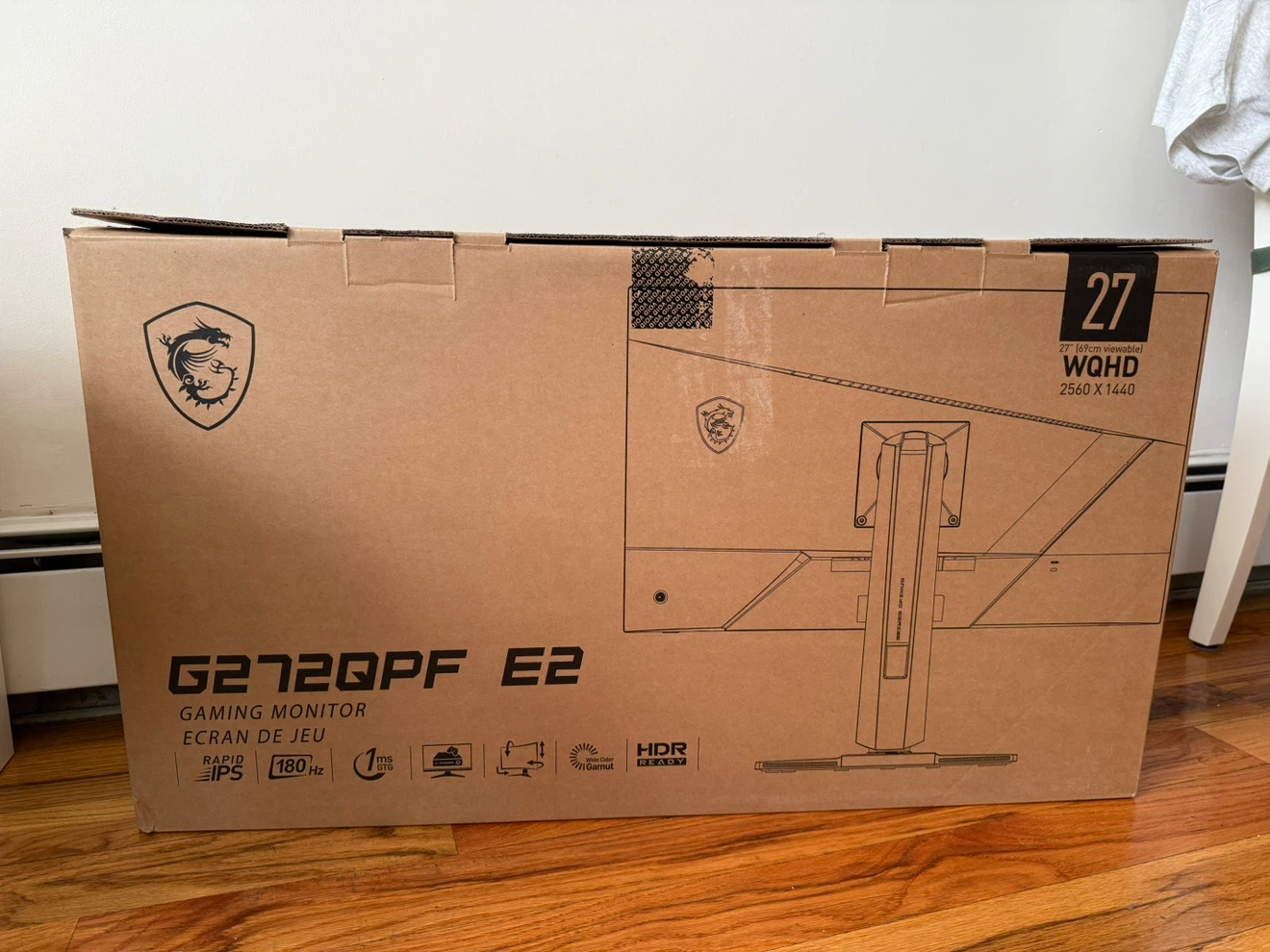 MSI G272QPF E2 27” 180Hz Gaming Monitor + Extras - photo 3