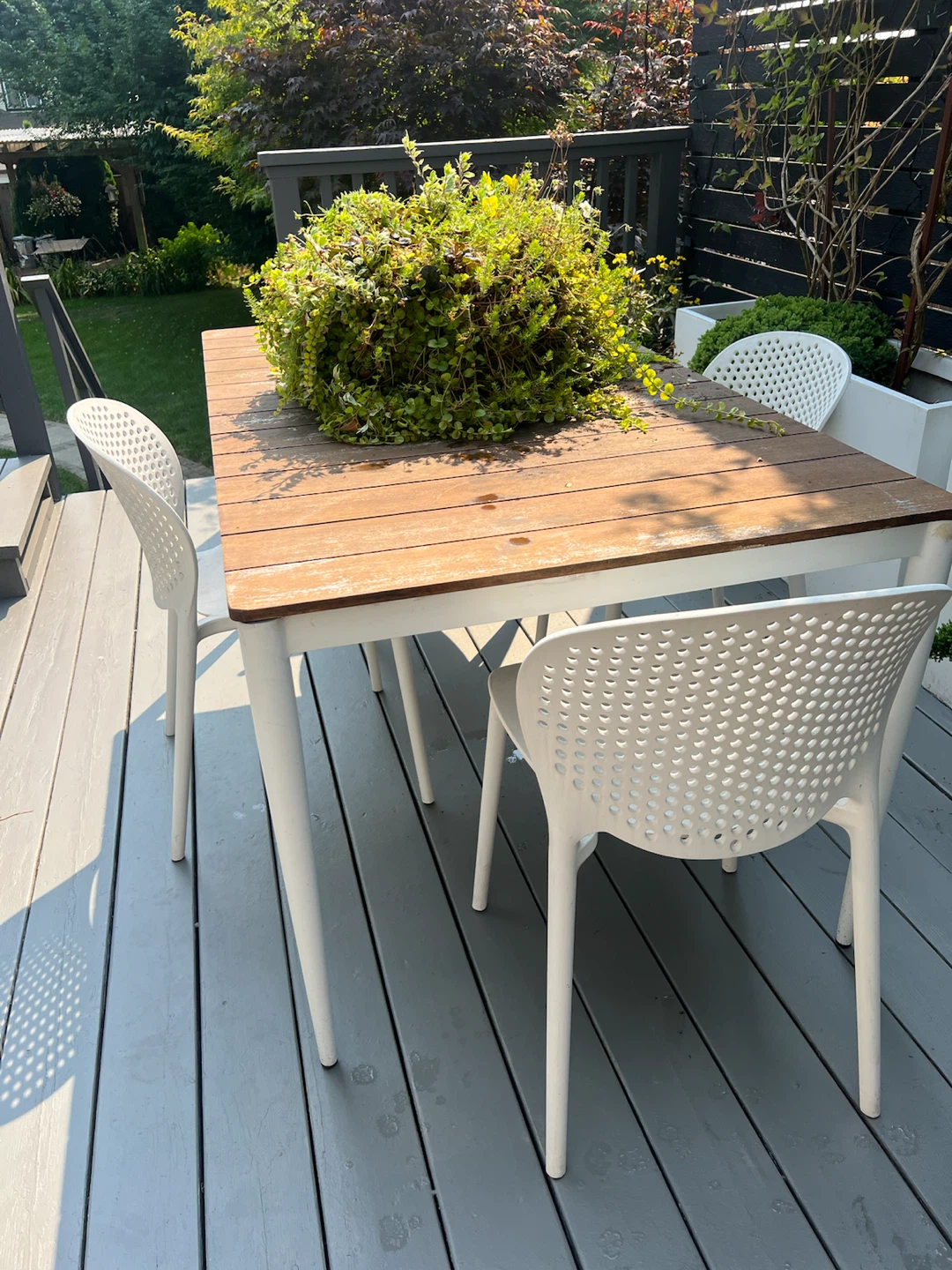 Outdoor Dining Table with Wooden Top - photo 2