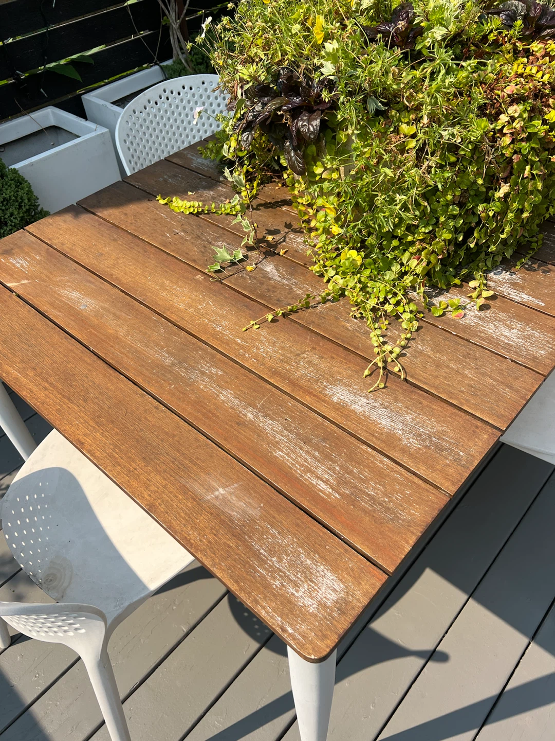 Outdoor Dining Table with Wooden Top - photo 3