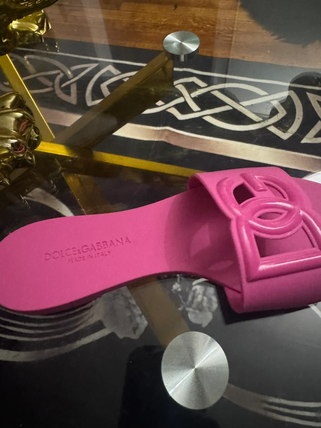 Dolce & Gabbana Pink DG Logo Slides