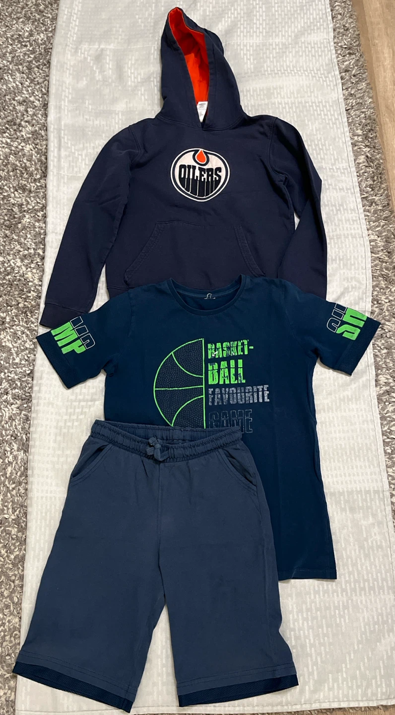 Boys Edmonton Oilers Hoodie, T-Shirt & Shorts Set