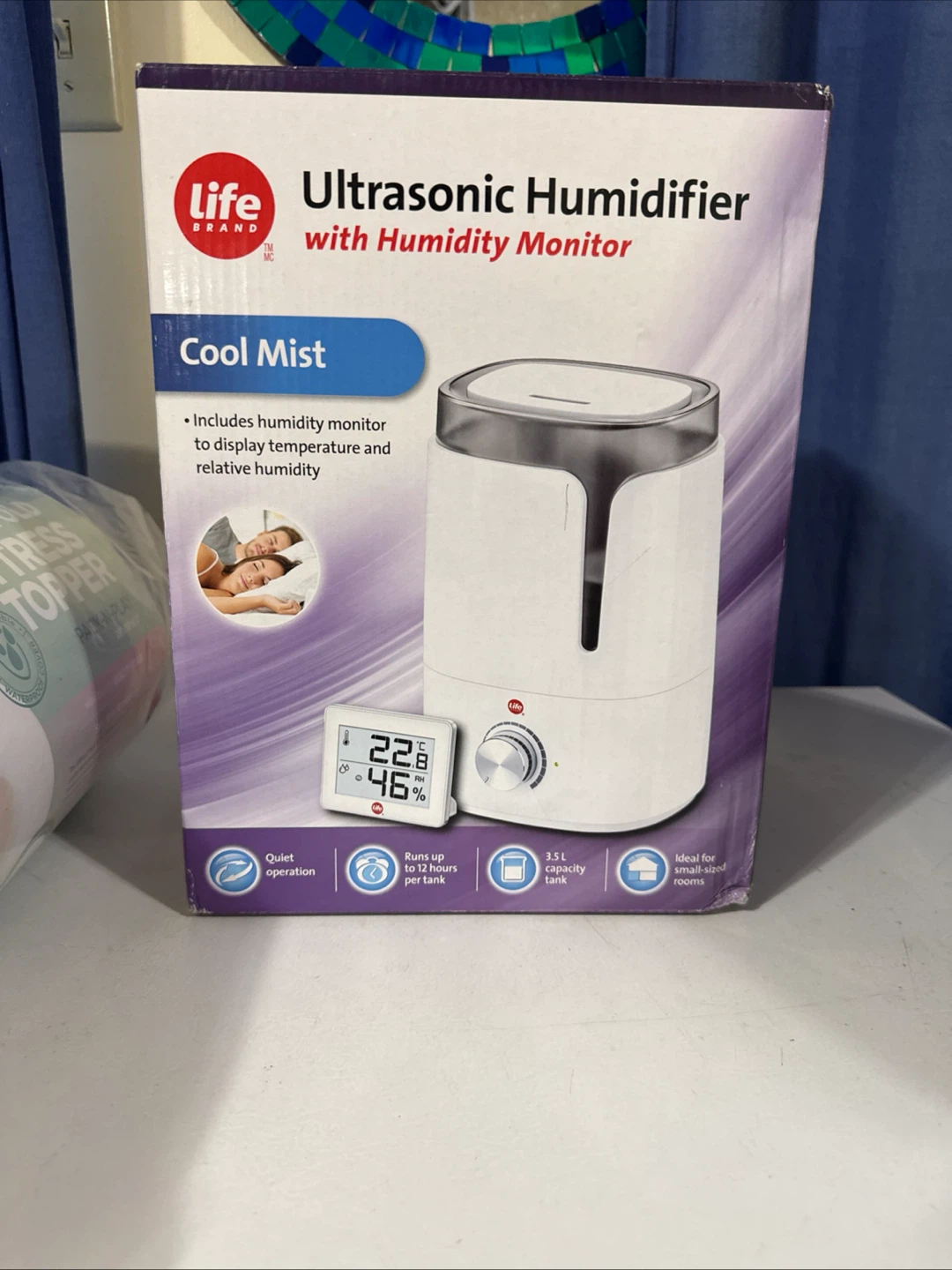 Life Brand Ultrasonic Humidifier with Humidity Monitor