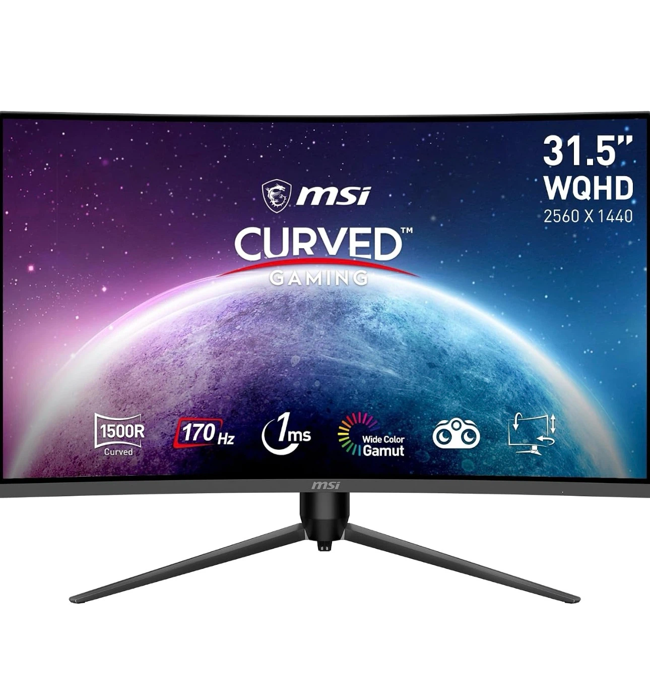 MSI G32CQ5P 31.5" WQHD 170Hz 1ms Curved Gaming Monitor - 1500R