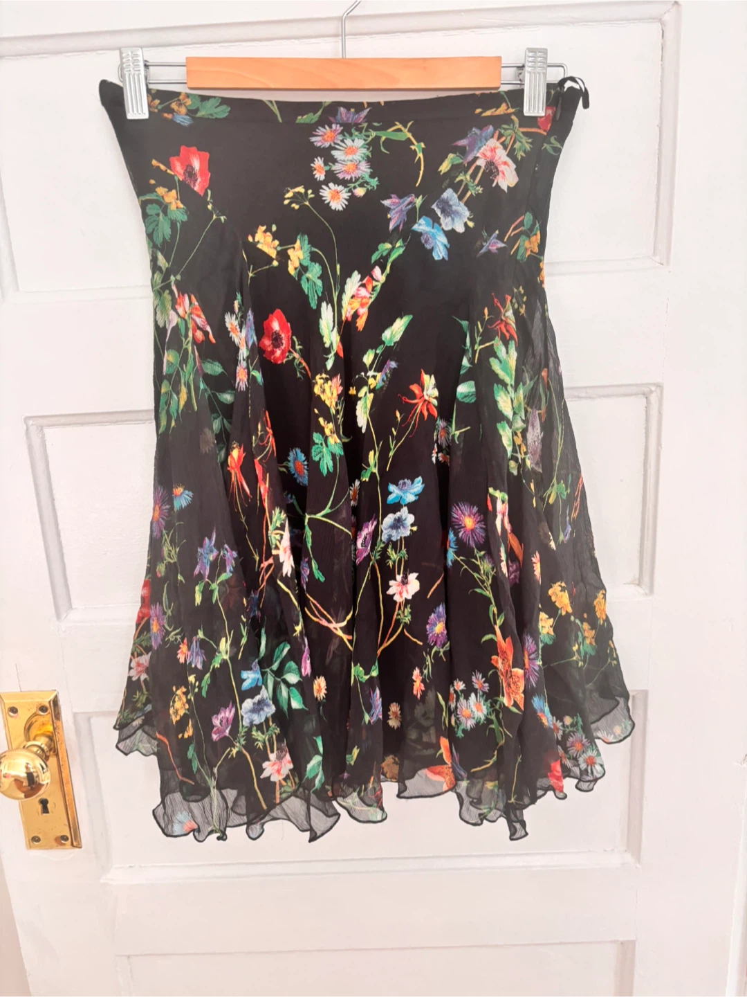 MNG Silk Floral Skirt