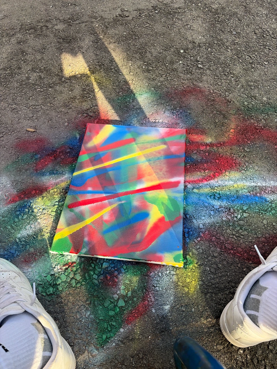 Canvas Art with Abstract Spray Paint Design